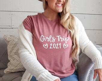 Customized Girls Trip Shirt: Friends Vacation with Year Graphic Tee