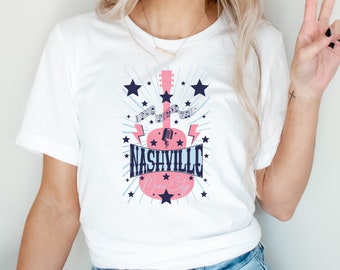 Maglietta grafica Nashville Music City: maglietta country, maglietta souvenir del Tennessee