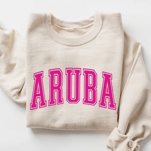 Aruba Sweatshirt, Vintage Island Vibes Crewneck, Aruba Souvenir, Unisex Beach Trip Hoodie, Group Travel Vacation Shirt, Cozy Caribbean Gift