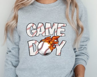 Game Day Baseball Sweatshirt, Baseball Crewneck, Baseball School Spirit Shirt, Baseball Coach, Baseball Mom Hoodie, Baseball Mama Gift