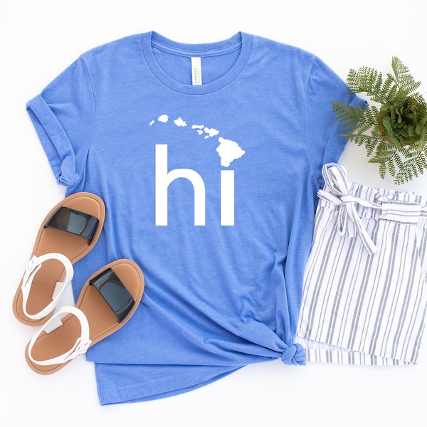 Hawaii Shirt, HI Shirt, Hawaii Graphic Tee, Hawaii State Shirt, The Aloha State, Hawaiian Shirt, Hawaii Vacation Shirt, Unisex Graphic Tee