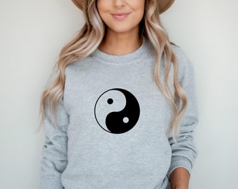Yin Yang Sweatshirt: Unisex Chinese Inspired Design, Balance Yoga Yogi Gift