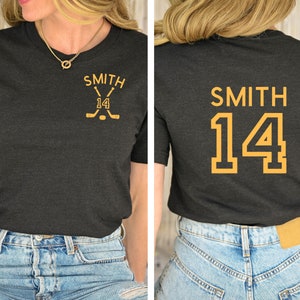 Custom Hockey Mom Shirt: Personalized Name & Number, Team Colors Fan Coach Game Day Tee