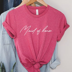 Minimalist Maid of Honor Shirt, Maid of Honor Gift, MOH Graphic Tee, Bridesmaid gift, Team Bride Party , Bridal Shower, Bachelorette Party