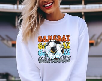 Retro Soccer Gameday Sweatshirt: Matching Family Mom Dad Soccer Crewneck