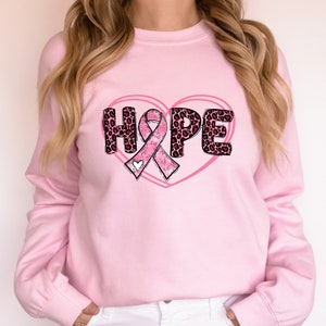 Breast Cancer Awareness Sweatshirt, In October We Wear Pink Crewneck, Hope Pink Ribbon Sweater, Breast Cancer Gifts, Breast Cancer Walk