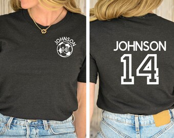 Custom Soccer Mom Shirt, Personalized Soccer TShirt, Game Day Soccer Mama Graphic Tee, Custom Name and Number Soccer Fan Shirt, Soccer Team