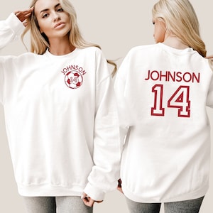 Custom SOCCER Mom Sweatshirt, Personalized Soccer Crewneck, Game Day Hoodie, Name and Number Soccer Team Sweatshirt, Soccer Fan Shirt