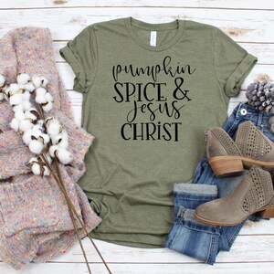 Pumpkin Spice Jesus Christ Shirt - Comfort Colors Christian Fall Outfit, Faith Autumn Graphic Tee image 8