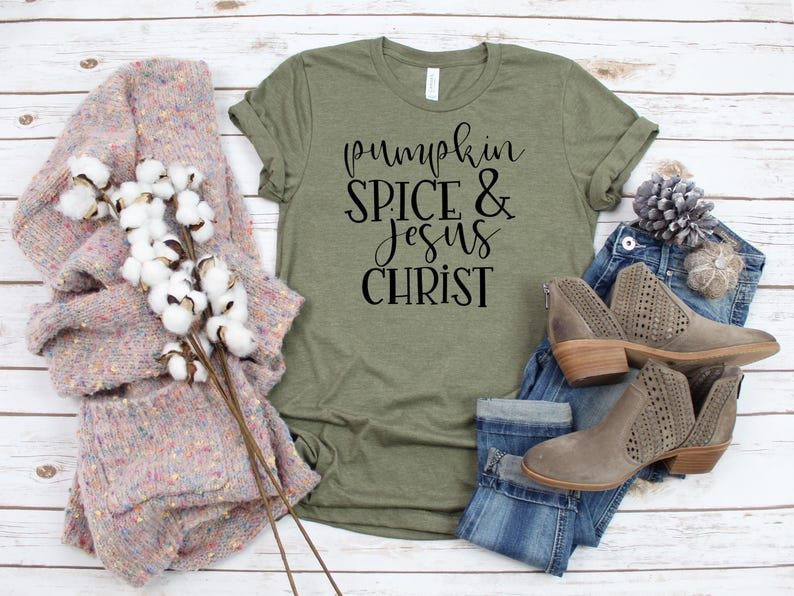 Pumpkin Spice Jesus Christ Shirt - Comfort Colors Christian Fall Outfit, Faith Autumn Graphic Tee image 8
