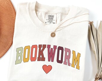 Bookworm Shirt:  Colorful Teacher Reading Graphic Tee, Book Lover Reader Gift