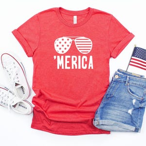 Merica Shirt – Funny Patriotic T-Shirt, 4th of July Party Tee, USA Flag Shirt, Freedom Lover Gift, America Graphic Tee for Men & Women image 7