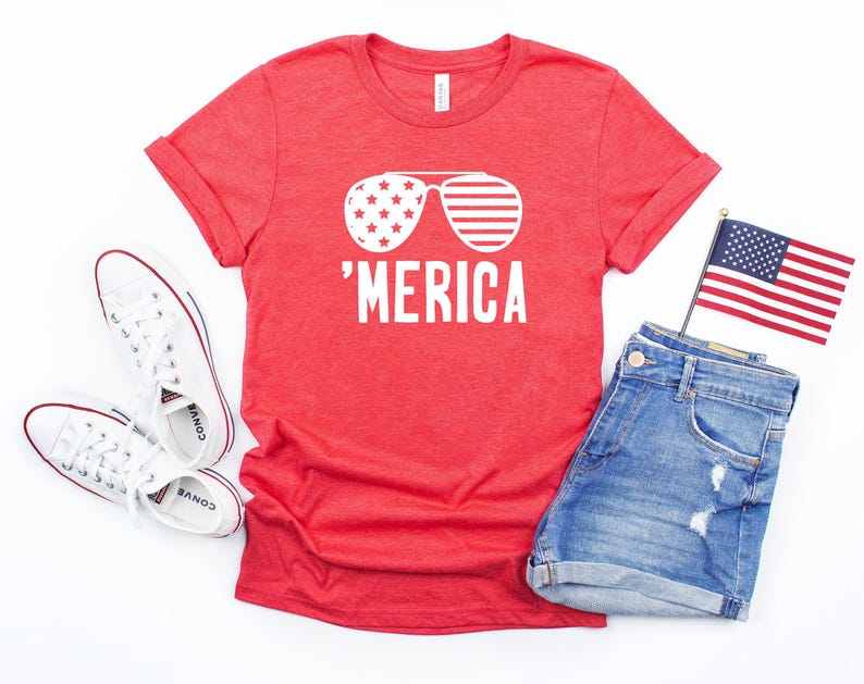Merica Shirt – Funny Patriotic T-Shirt, 4th of July Party Tee, USA Flag Shirt, Freedom Lover Gift, America Graphic Tee for Men & Women image 7