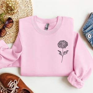 Custom Birth Month Flower Sweatshirt - Birthday Gift for Mom or Grandma, Mothers Day Present image 5