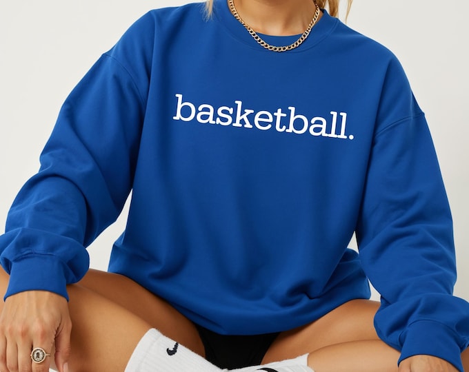 Basketball Sweatshirt: Minimalist Gameday Vibes Crewneck, Courtside Matching Unisex Family Shirts