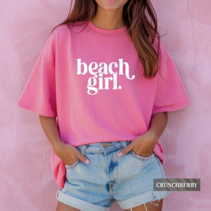 Beach Girl Shirt: Comfort Colors® Coastal Beachy Ocean Graphic Tee, Summer Vacation Outfit image 5