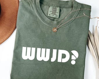 WWJD-shirt, wat zou Jezus doen T-shirt, religieus grafisch T-shirt, inspirerend shirt, shirt gouden regel, aanbiddingsshirt, uniseks christelijk T-shirt