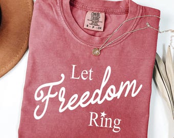 Let Freiheit Ring Shirt - 4. von Juli T-Shirt, USA Unabhängigkeitstag T-Shirt, Vintage Americana Grafik T-Shirt, Amerika Geschenk Gedenktag