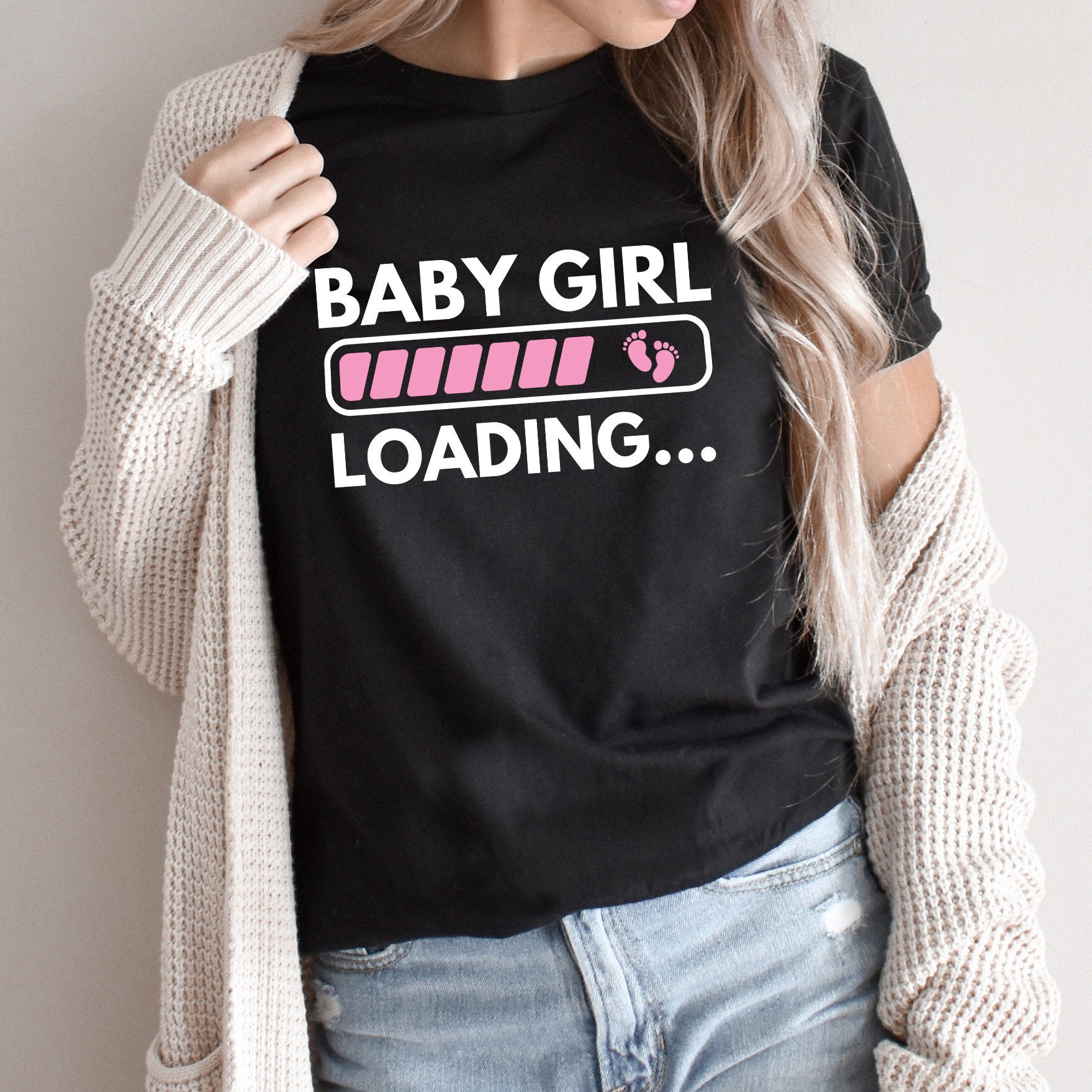 Baby Reveal Shirt: Gender Boy Girl Loading T-shirt, Shower Gift