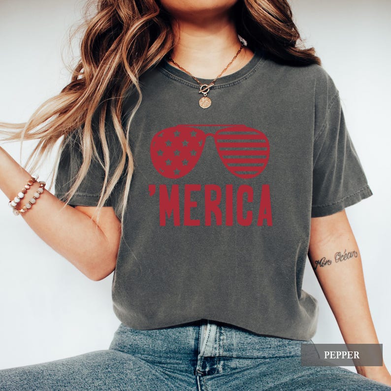 Merica Shirt – Funny Patriotic T-Shirt, 4th of July Party Tee, USA Flag Shirt, Freedom Lover Gift, America Graphic Tee for Men & Women image 5