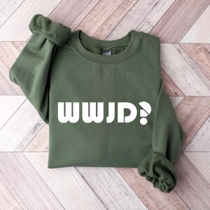 WWJD Sweatshirt: Religious Christian Crewneck, What Would Jesus Do Gift image 4