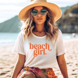 Beach Girl Shirt: Comfort Colors® Coastal Beachy Ocean Graphic Tee, Summer Vacation Outfit image 7