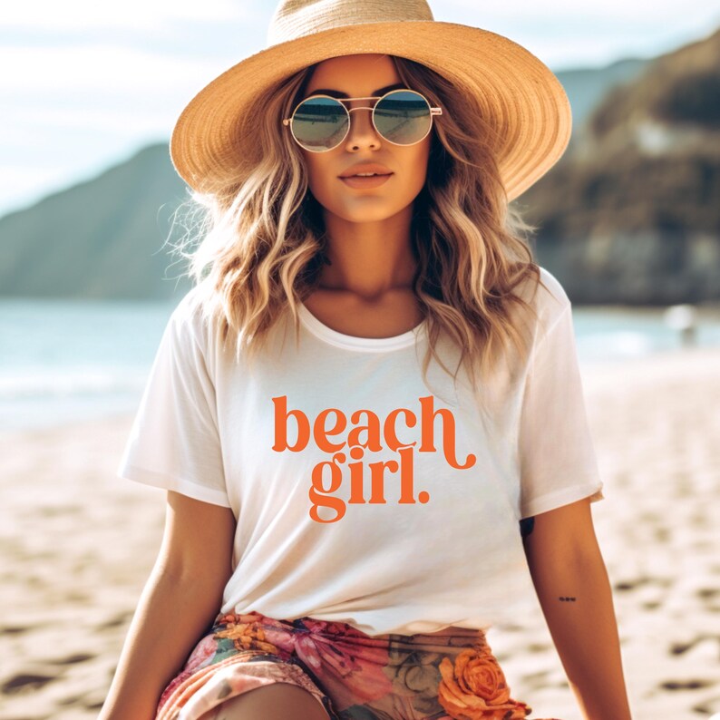 Beach Girl Shirt: Comfort Colors® Coastal Beachy Ocean Graphic Tee, Summer Vacation Outfit image 7