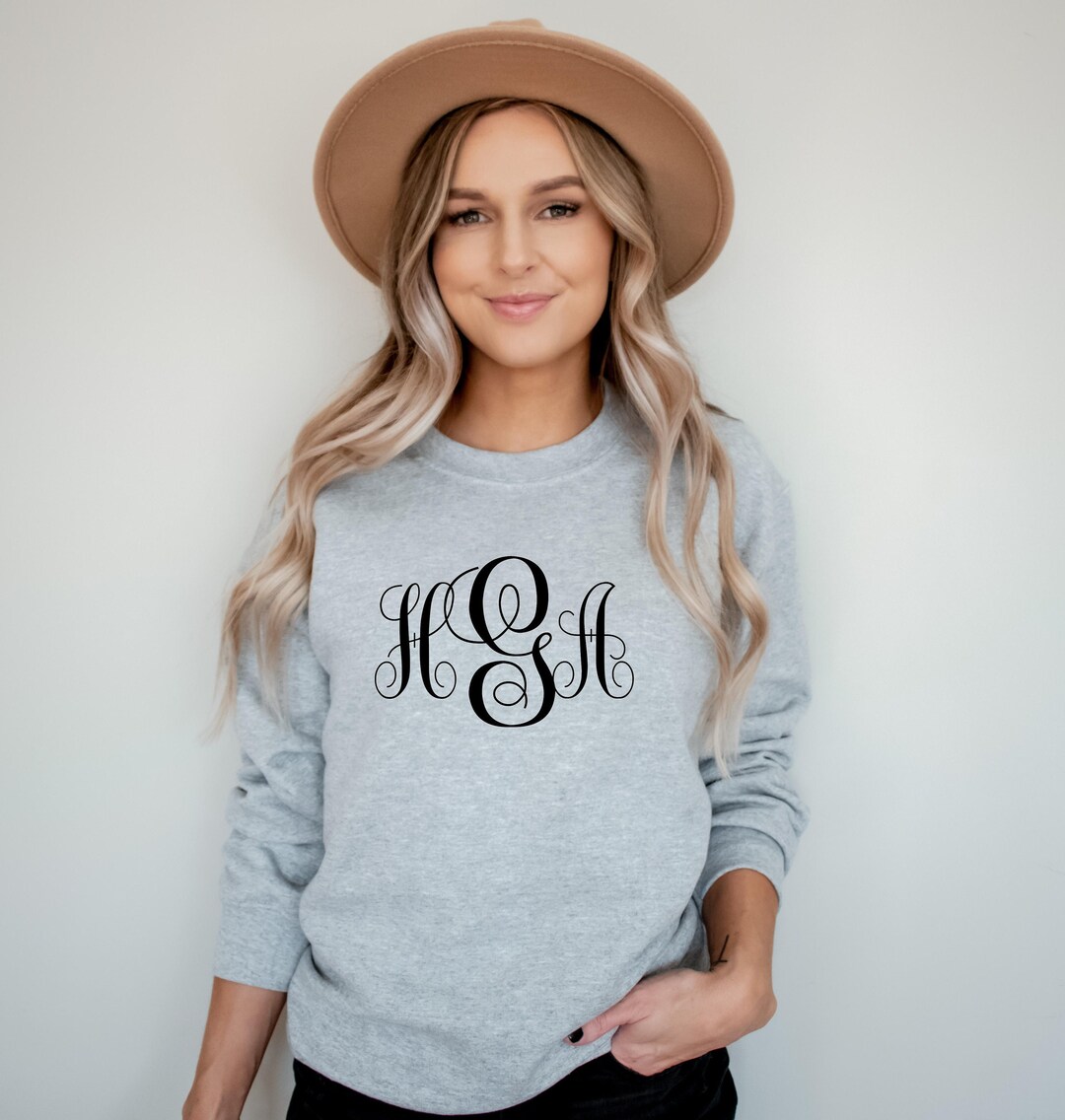 【GRAVER】24FW★ Small Drawing Color Matching Sweatshirt Monogrammed Crewneck Sweatshirt – United Monograms