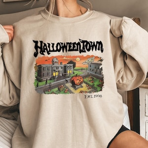 Halloweentown Sweatshirt, Retro Halloween Town Est. 1998, Retro Halloweentown Crewneck, Fall Aesthetic Sweatshirt, Scary Movie Hoodie, Party