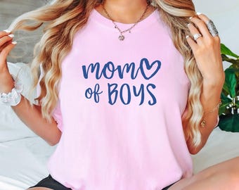 Mom of Boys Shirt – Comfort Colors® Outnumbered Funny Motherhood Tee, Mother’s Day Gift