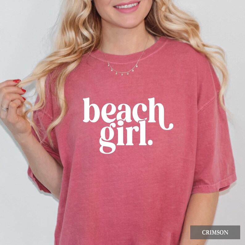 Beach Girl Shirt: Comfort Colors® Coastal Beachy Ocean Graphic Tee, Summer Vacation Outfit image 4