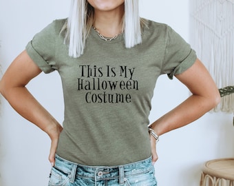 Funny Halloween Shirt: This is My Costume Graphic Tee, Fun Party T-Shirt