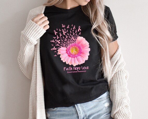 Faith Hope Love Breast Cancer T-Shirt Gift For Women Faith Hope Love Breast Cancer T-Shirt Gift For Women