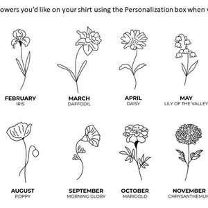 Custom Birth Month Flower Sweatshirt - Birthday Gift for Mom or Grandma, Mothers Day Present image 8