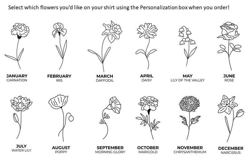 Custom Birth Month Flower Sweatshirt - Birthday Gift for Mom or Grandma, Mothers Day Present image 8