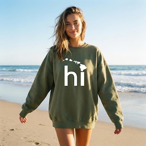 Hawaii Sweatshirt - HI Graphic Tee, The Aloha State Vacation Souvenir Gift image 3