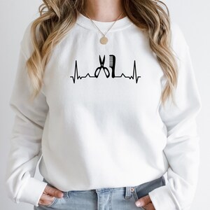 Hairstylist Sweatshirt, Hair Dresser Crewneck, Hairstylist Gift, Hair Dresser Gift, Gift for Hairstylist, Hairstylist Heartbeat, Hair Salon image 7