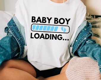 Baby Reveal Shirt: Gender Boy Girl Loading T-shirt, Shower Gift
