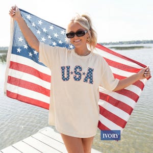Retro USA Shirt: Comfort Colors® Vintage American Flag Tee, Patriotic 4th of July Outfit