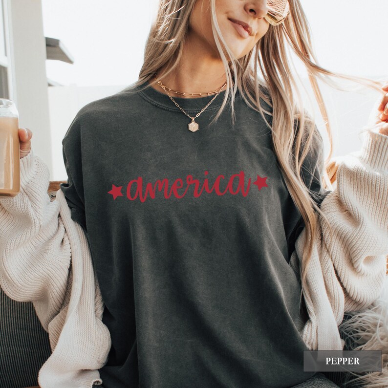 Camiseta Americana, Camiseta Patriótica, Camiseta com Estampa do Dia da Memória, Camiseta do 4 de Julho, Roupa para o Dia da Independência, Camisetas Combinando para o 4 de Julho, Camiseta EUA/Mérica imagem 4
