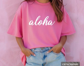 Aloha Shirt, Hawaii TShirt, Hawaiian Shirt, Hawaii Gift, Aloha State, Aloha Graphic Tee, Hawaii Vacation, Summer Vibes, Aloha Script