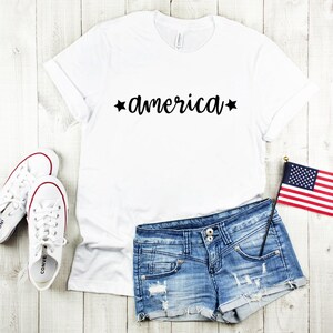 Camiseta Americana, Camiseta Patriótica, Camiseta com Estampa do Dia da Memória, Camiseta do 4 de Julho, Roupa para o Dia da Independência, Camisetas Combinando para o 4 de Julho, Camiseta EUA/Mérica imagem 8