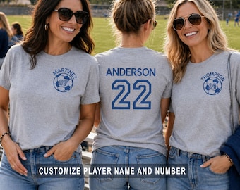 Custom Soccer Team Shirt: Personalized Player Name & Number, Game Day Fan Team Coach Tee