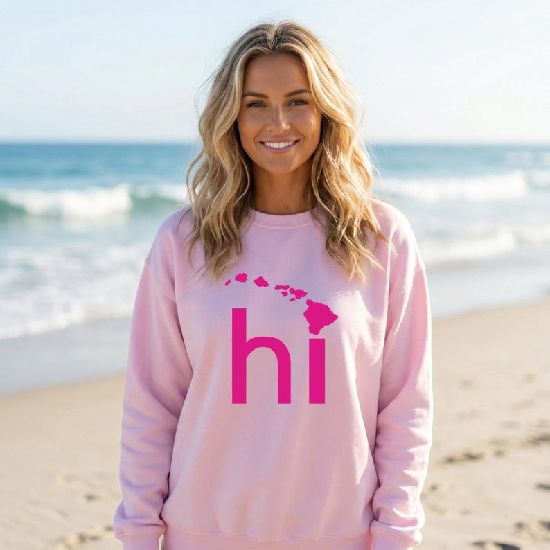 Hawaii Sweatshirt - HI Graphic Tee, The Aloha State Vacation Souvenir Gift image 2