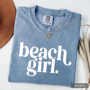 Beach Girl Shirt: Comfort Colors® Coastal Beachy Ocean Graphic Tee, Summer Vacation Outfit image 3