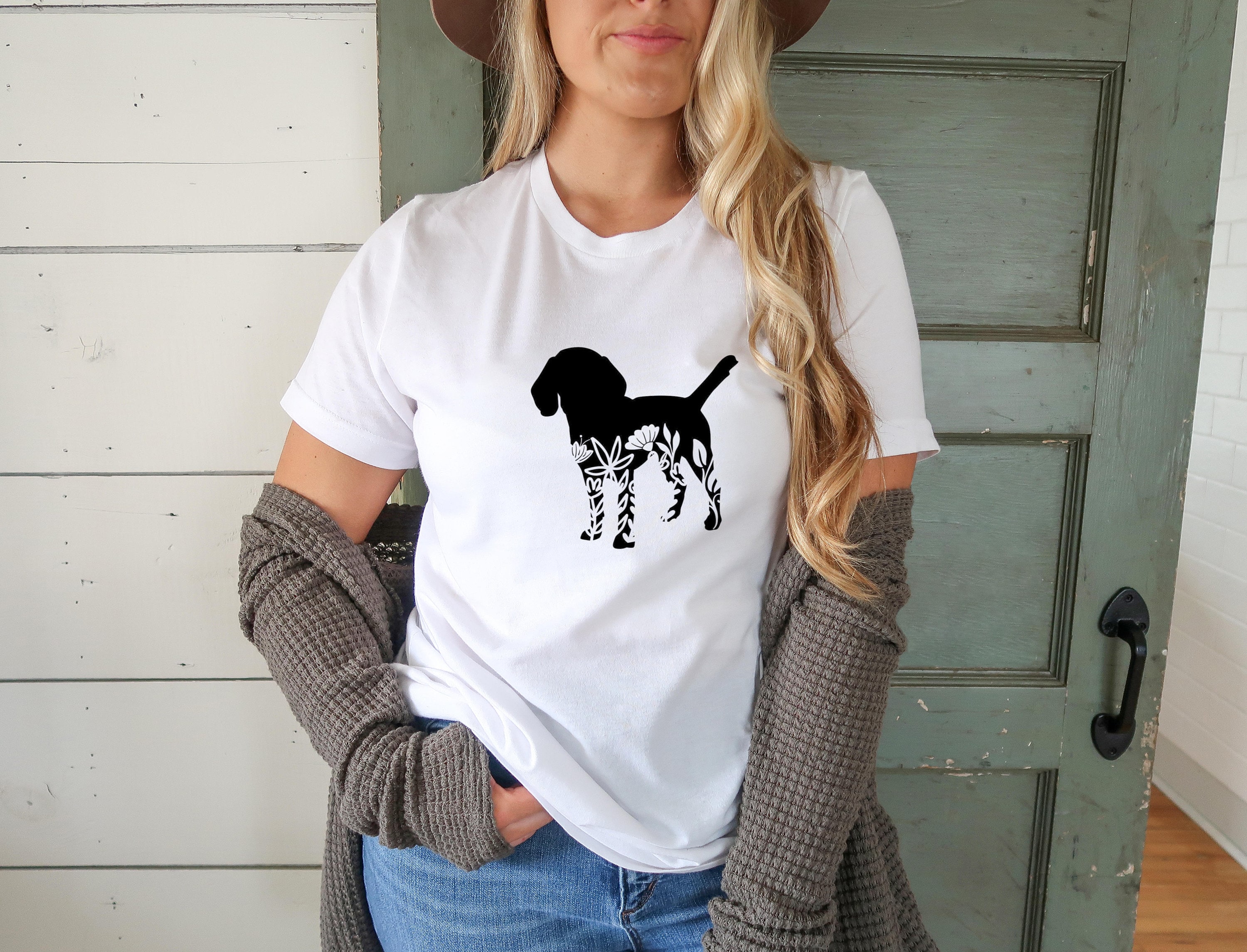 Dog Graphic Tee Floral Dog Shirt Dog Shirts for Women Cute Etsy