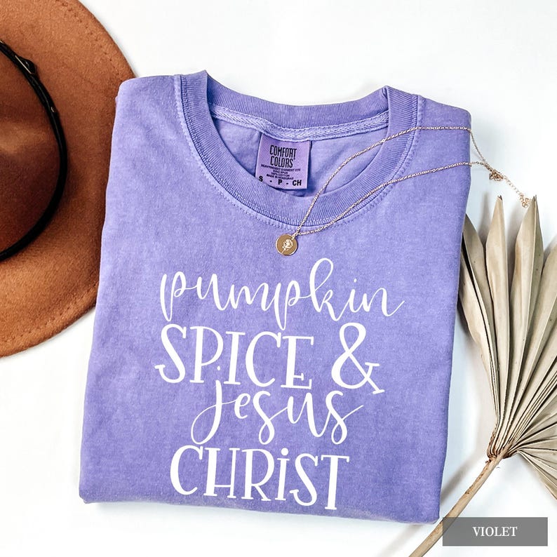 Pumpkin Spice Jesus Christ Shirt - Comfort Colors Christian Fall Outfit, Faith Autumn Graphic Tee image 6