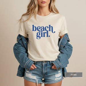 Beach Girl Shirt: Comfort Colors® Coastal Beachy Ocean Graphic Tee, Summer Vacation Outfit image 6