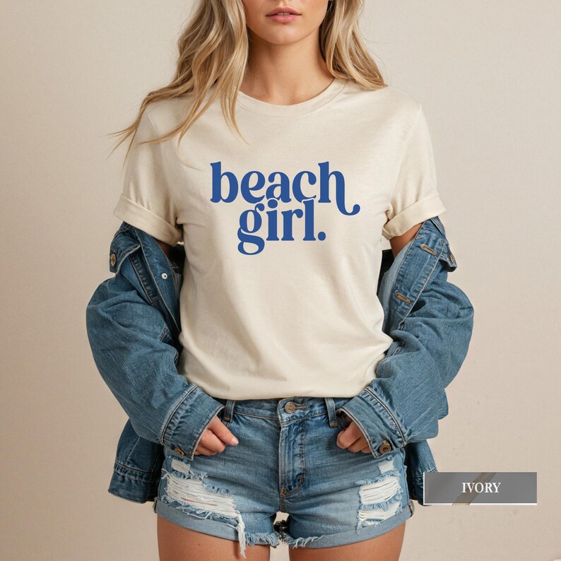 Beach Girl Shirt: Comfort Colors® Coastal Beachy Ocean Graphic Tee, Summer Vacation Outfit image 6