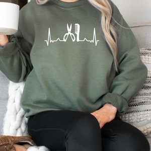 Hairstylist Sweatshirt, Hair Dresser Crewneck, Hairstylist Gift, Hair Dresser Gift, Gift for Hairstylist, Hairstylist Heartbeat, Hair Salon image 3